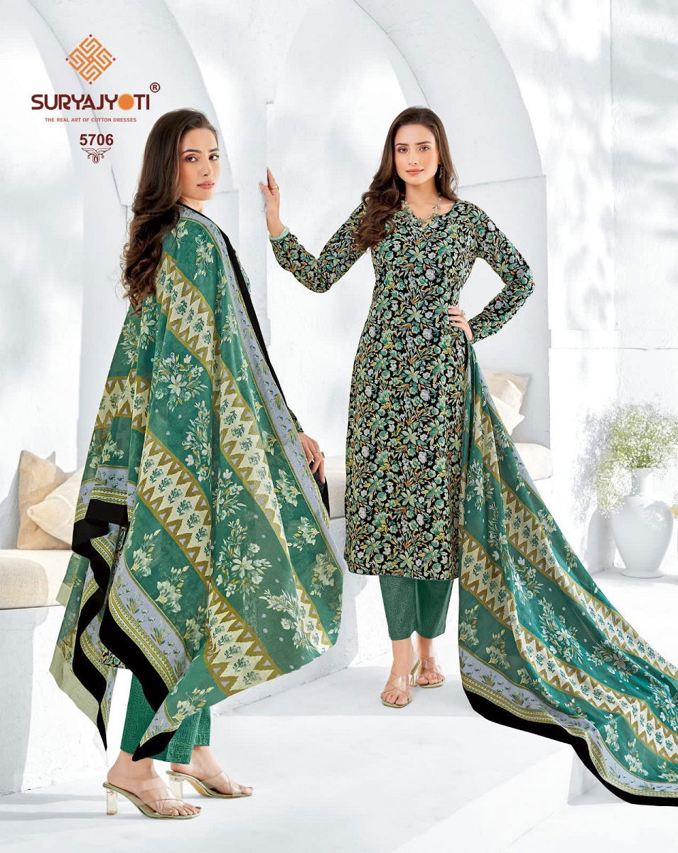 Suryajyoti Trendy Cotton 57 Printed Cotton Dress Material
